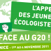 L’appel des Jeunes Écologistes face au G20 !